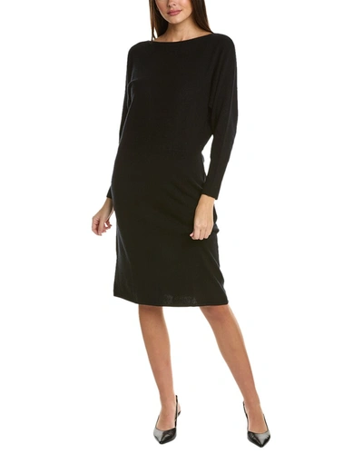 Shop Sofiacashmere Off-the-shoulder Cashmere Dress In Black