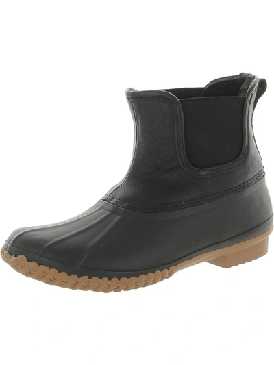Shop Style & Co Womens Faux Leather Chelsea Rain Boots In Black