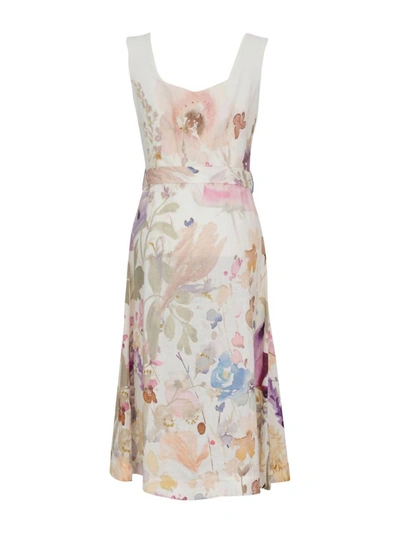 Shop Dolcezza Women's Whimsique Linen Dress In Floral Print In Multi