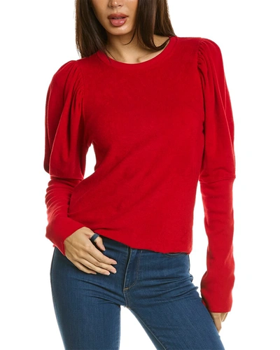Shop Goldie Puff Sleeve Sweatshirt In Red