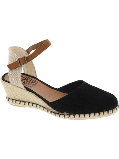 Shop Miz Mooz Malena Womens Suede Slingback Wedge Sandals In Black
