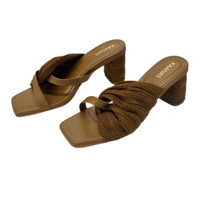 Shop Kaanas Tenorio Asym Textured Heel In Caramel In Brown