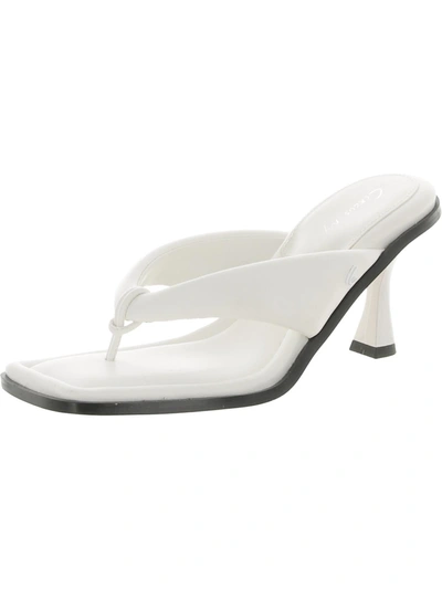 Shop Circus By Sam Edelman Sim Womens Faux Leather Slip On Slide Sandals In White
