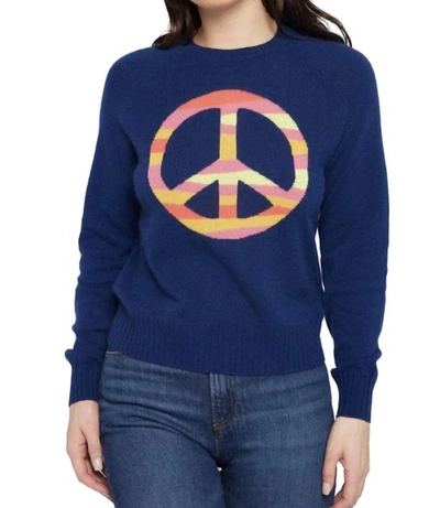 Shop 27 Miles Malibu Panda Intarsia Peace Sweater In Navy In Blue