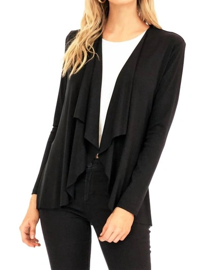 Shop Veronica M Soft Ponti Drape Blazer In Black