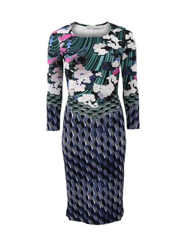 Shop Mary Katrantzou Cloud Print Jersey Dress In Jewel