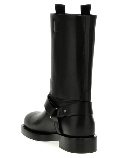 Shop Burberry Saddle Low Boots, Ankle Boots In Black