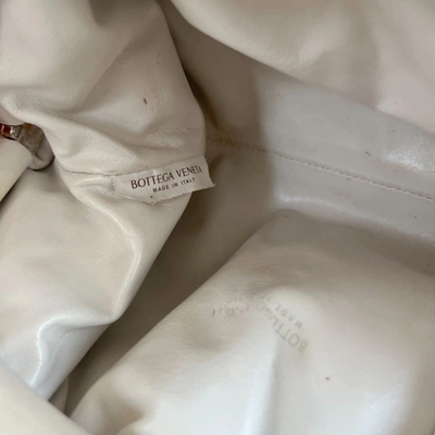 Pre-owned Bottega Veneta Mini Curly Raffia Pouch Clutch White Bag