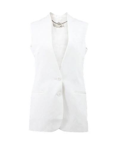 Shop Stella Mccartney Asymmetrical Washed Cotton Vest In White
