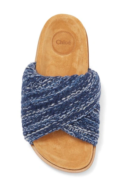 Shop Chloé Wavy Slide Sandal In Multicolor Blue 1