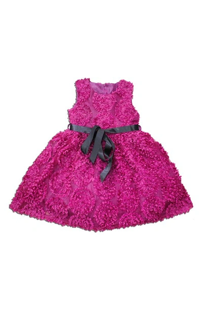 Joe-ella Little Girl's & Girl's Textured Fit & Flare Dress In Pink