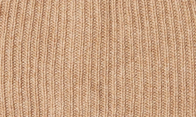 Stewart Of Scotland Cashmere Double Layer Rib Knit Beanie In Camel