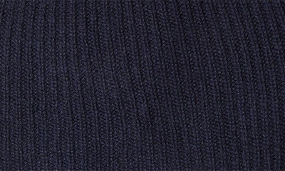 Stewart Of Scotland Cashmere Double Layer Rib Knit Beanie In Navy