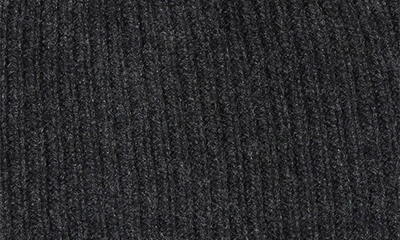Stewart Of Scotland Cashmere Double Layer Rib Knit Beanie In Charcoal