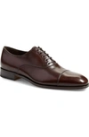 Ferragamo Calfskin Cap-toe Oxford, Auburn In Auburn Leather