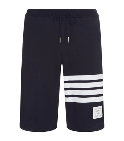 Shop Thom Browne 4 Stripe Jersey Shorts