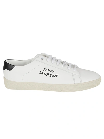 Shop Saint Laurent Sl06 Signa Low Top Sneakers In Optic White