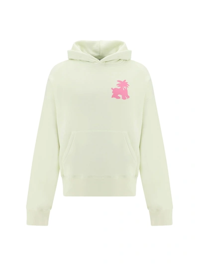 Shop Palm Angels Hoodie In Yellow Cream