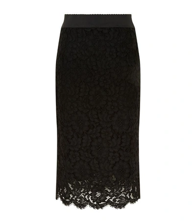 Shop Dolce & Gabbana Lace Pencil Skirt