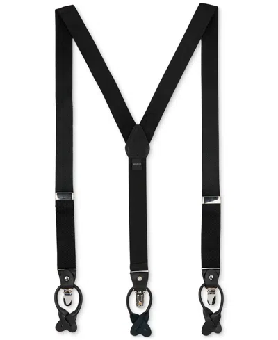 Construct Men's Solid Convertible Suspenders, Created For Macy's In Black
