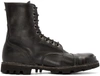 DIESEL Black Leather Steel Boots