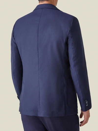 Shop Luca Faloni Navy Blue Wool Travel Blazer In Dark Blue