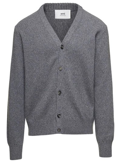 Shop Ami Alexandre Mattiussi Cardigan Adc Sweater In Grey