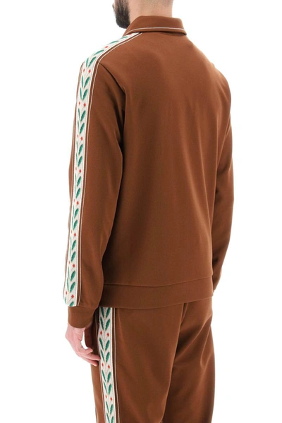 Shop Casablanca Laurel Zip-up Sweatshirt In Brown