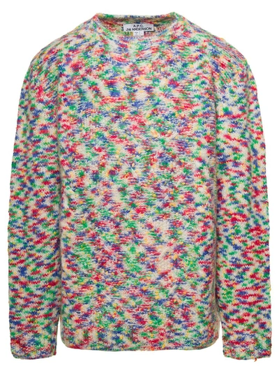 Shop Apc 'connor' Multicolor Knit Sweater In Wool And Mohair Man