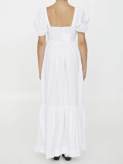 Shop Ganni Cotton Poplin Maxi Dress In White