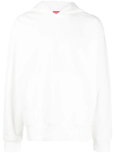 Shop Diesel S-macs-hood-megoval-d Hooded Sweatshirt In White
