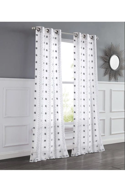 Shop Dainty Home Cloud Set Of 2 Semisheer Panel Curtains In Gray