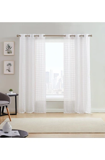 Shop Dainty Home Kelly Set Of 2 Textured Sheer Panel Curtains In White
