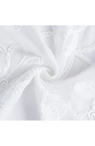 Dainty Home Rita Floral Set Of 2 Sheer Panel Curtains In White