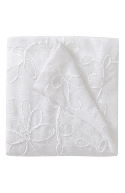 Dainty Home Rita Floral Set Of 2 Sheer Panel Curtains In White