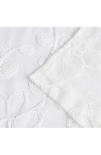 Dainty Home Rita Floral Set Of 2 Sheer Panel Curtains In White