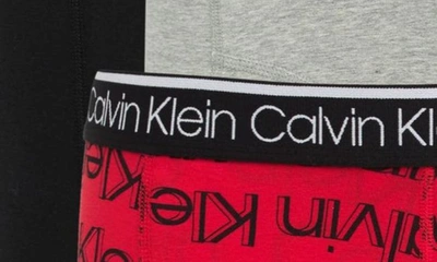 Shop Calvin Klein 3-pack Stretch Cotton Boxer Briefs In Kmz Grey Heathe