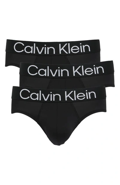 Shop Calvin Klein 3-pack Hip Briefs In Ub1 Black