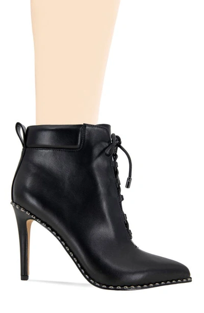 Shop Bcbgeneration Hinna Pointy Toe Lace-up Bootie In Black