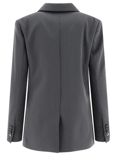 Shop Coperni "twisted Cut-out" Tailored Jacket In Grey