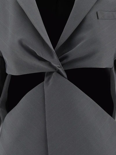 Coperni Tailored Jacket With Twisted Cut-out Detail In Grey