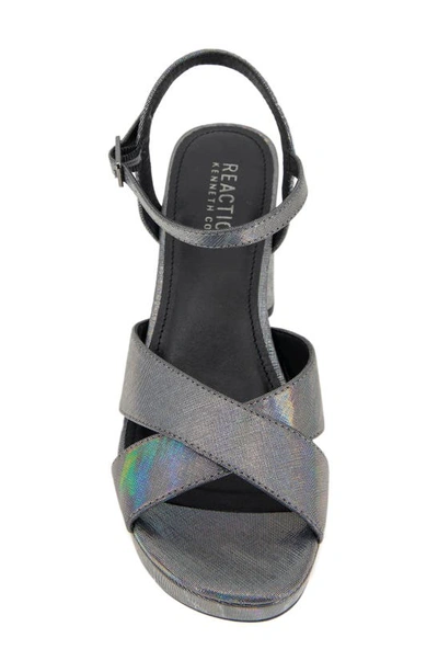 Reaction Kenneth Cole Reeva Metallic Platform Sandal In Pewter