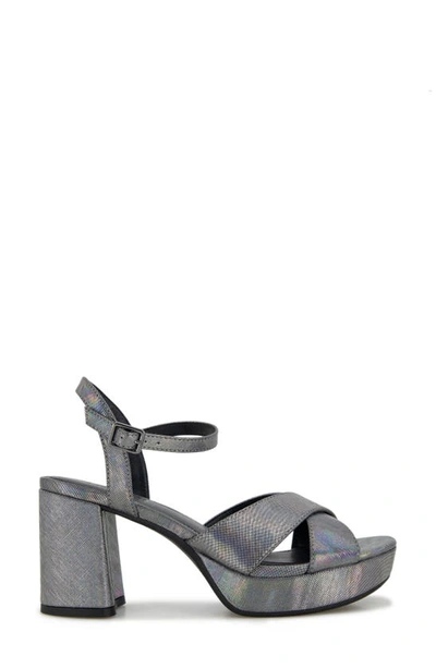Reaction Kenneth Cole Reeva Metallic Platform Sandal In Pewter