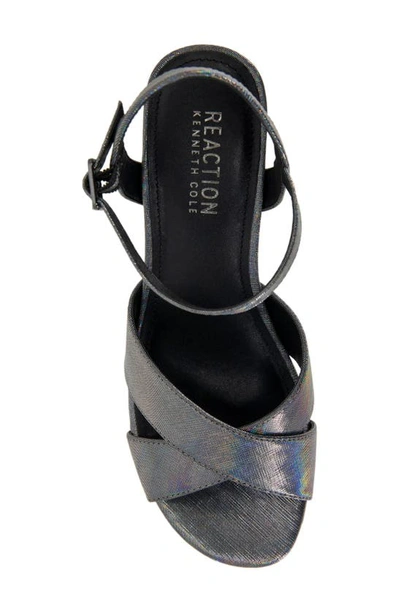 Reaction Kenneth Cole Reeva Metallic Platform Sandal In Pewter