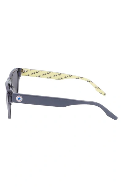 Converse All Star® 56mm Rectangle Sunglasses In Crystal Light Carbon/ Grey
