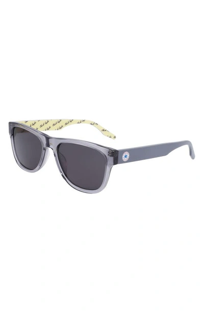 Converse All Star® 56mm Rectangle Sunglasses In Crystal Light Carbon/ Grey