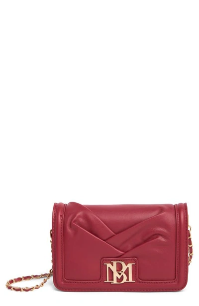 Shop Badgley Mischka Small Pleat Crossbody Bag In Brick Red