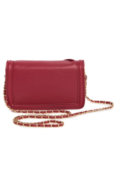 Shop Badgley Mischka Small Pleat Crossbody Bag In Brick Red