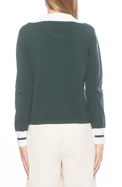 Shop Alexia Admor Wyatt Long Sleeve Knit Sweater Top In Emerald