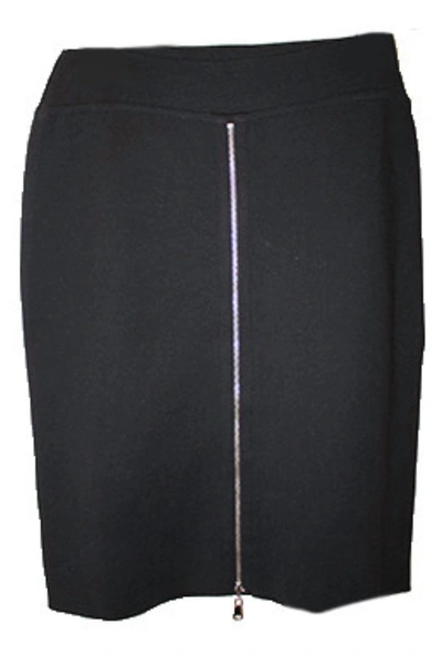 Angel Zippered Midi 25' Skirt In Black/silver In Black